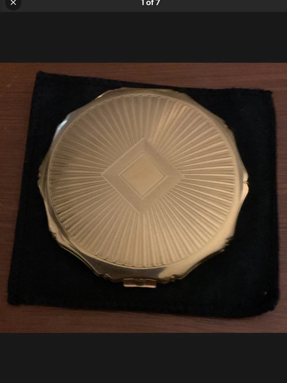 Vintage KIGU Gold Tone Mirror Compact W/ Sleeve England